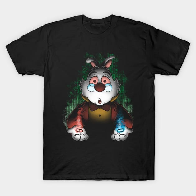 White rabbit T-Shirt by Cromanart